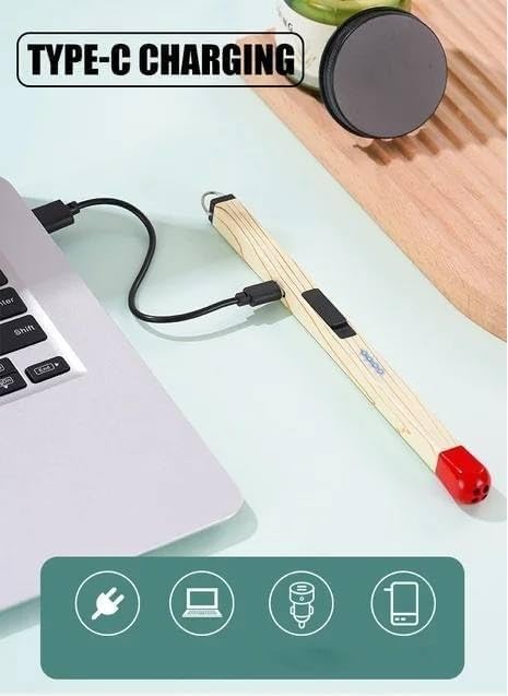 Electric Matchstick Lighter - Windproof USB Arc Igniter for Kitchen & Candles