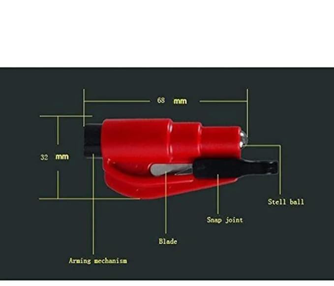 3-in-1 Emergency Mini Safety Hammer & Car Window Glass Breaker
