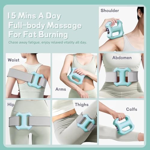 Electric Fascia Massager Ring | Cordless Dual-Motor Vibration Belt with Heat Therapy | 5 Intensity Levels & 3 Modes Body Shaping Device