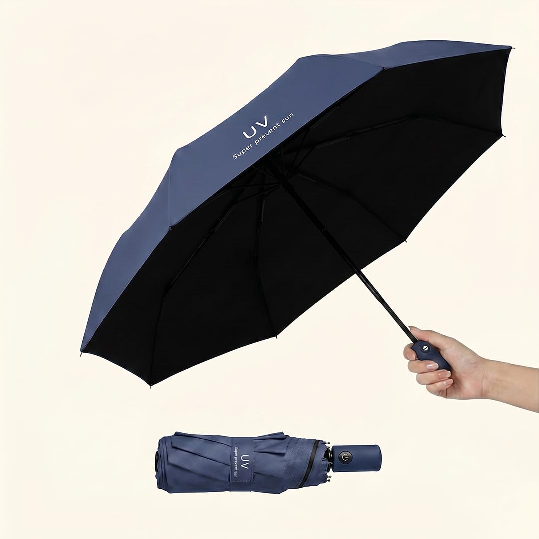 Premium Foldable UV Protection Umbrella for Sun & Rain (Compact & Windproof)