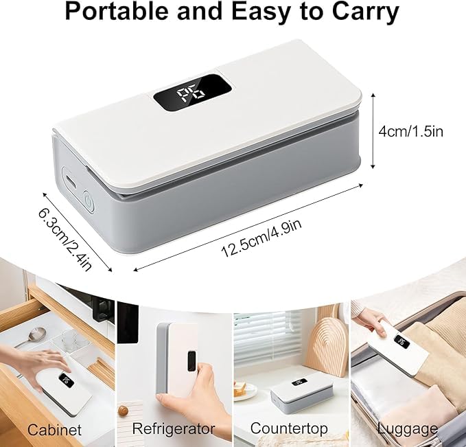 MagSeal 2-in-1 Rechargeable Mini Bag Sealer | Digital Display Heat Sealing Machine with Rebounding Safety Cutter & Magnetic Base | Portable Handheld Food Saver