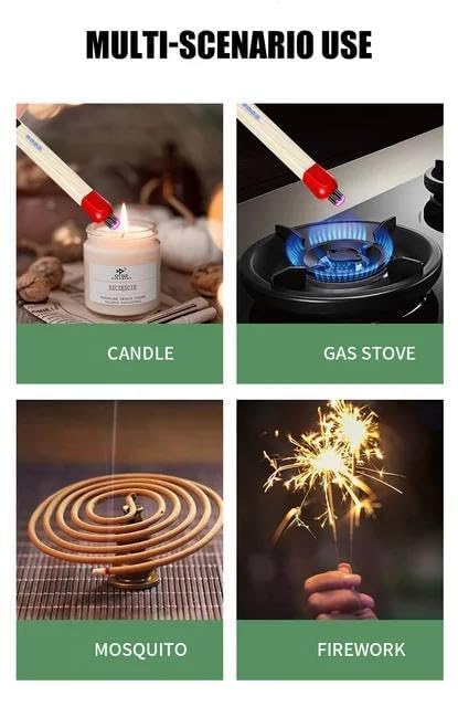 Electric Matchstick Lighter - Windproof USB Arc Igniter for Kitchen & Candles