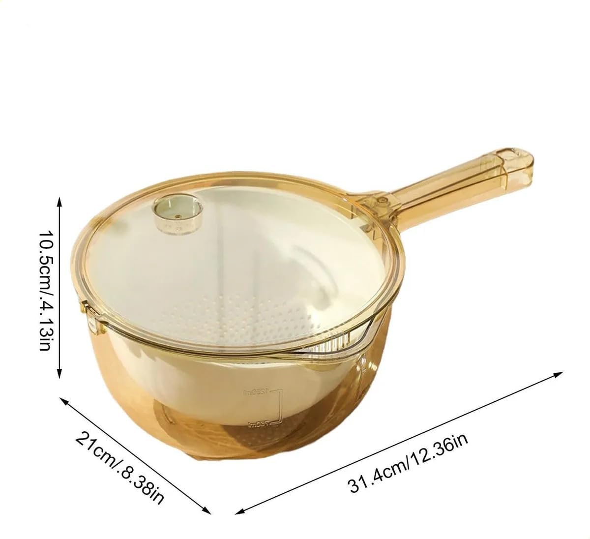 SpinDrain Double-Layer Rotatable Colander | Handle Draining Bowl with Lid for Rice Vegetable Fruit Wash | 360° Swivel Design