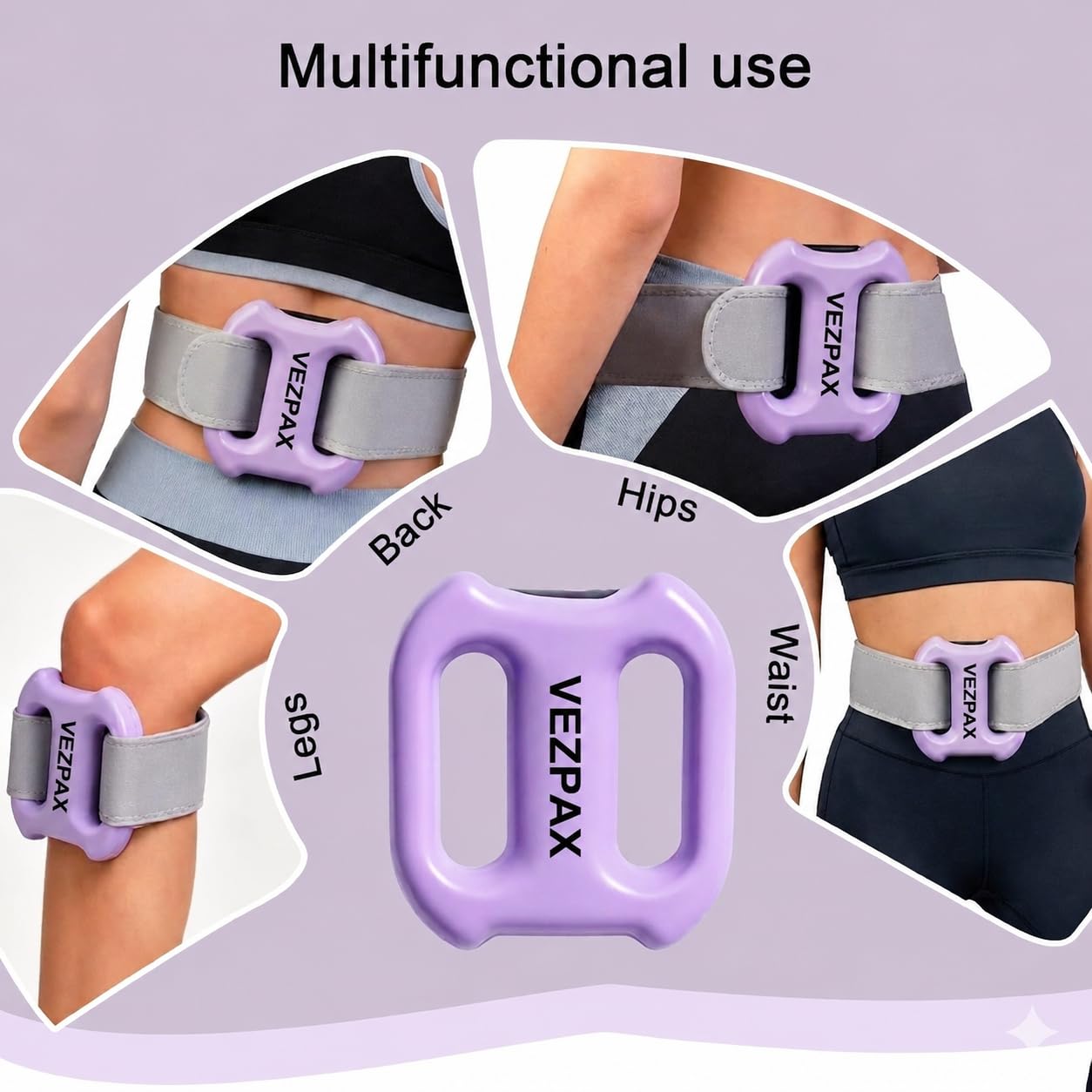 Electric Fascia Massager Ring | Cordless Dual-Motor Vibration Belt with Heat Therapy | 5 Intensity Levels & 3 Modes Body Shaping Device