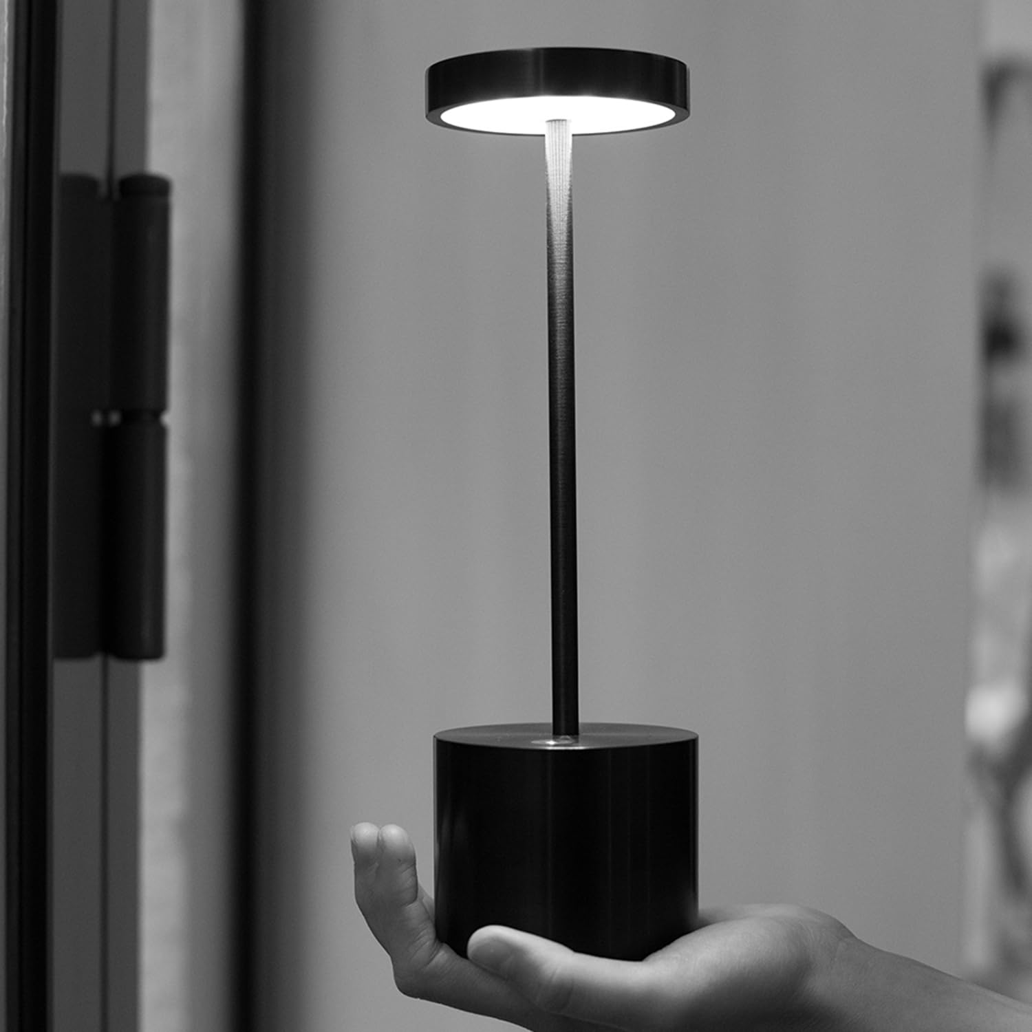AuraBar Cordless Metal LED Table Lamp | Rechargeable Touch Control Desk Light | Minimalist Ambient Night Lamp