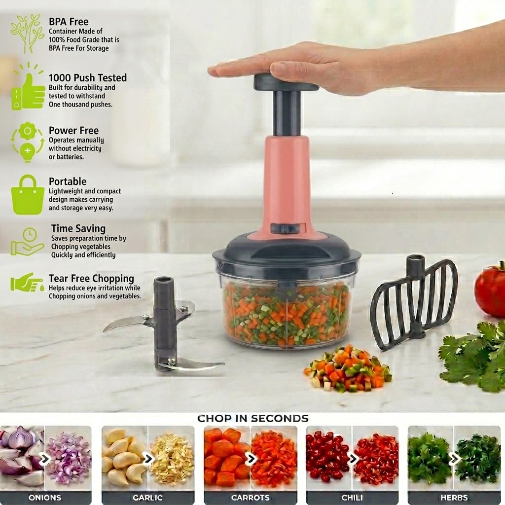 Push Chopper 650ml Manual Vegetable Chopper