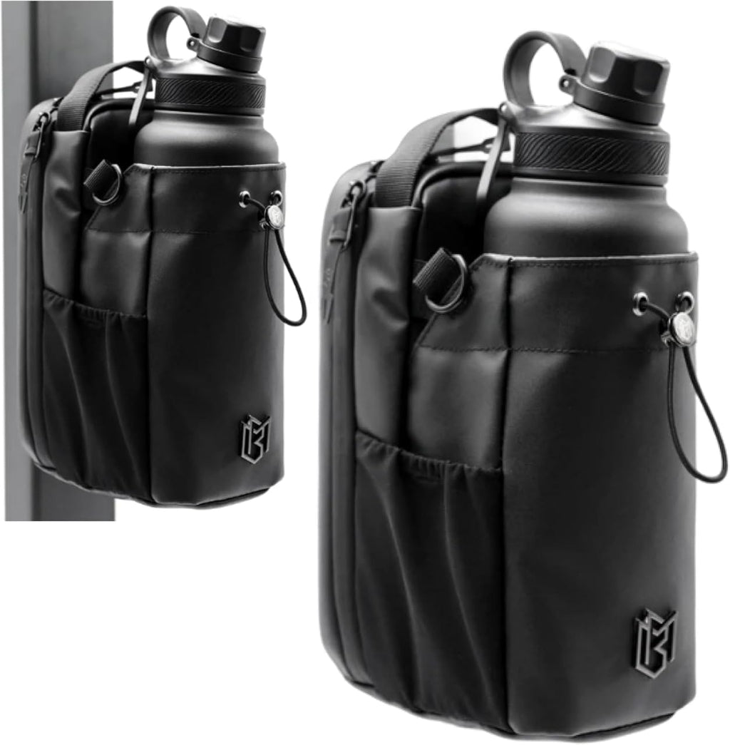 Magnetic Gym Bag and Bottle Holder | Tactical Crossbody Sling Fitness Organizer with AirTag Pocket & Key Clasp | Multi-Pocket Steel Mount Pouch