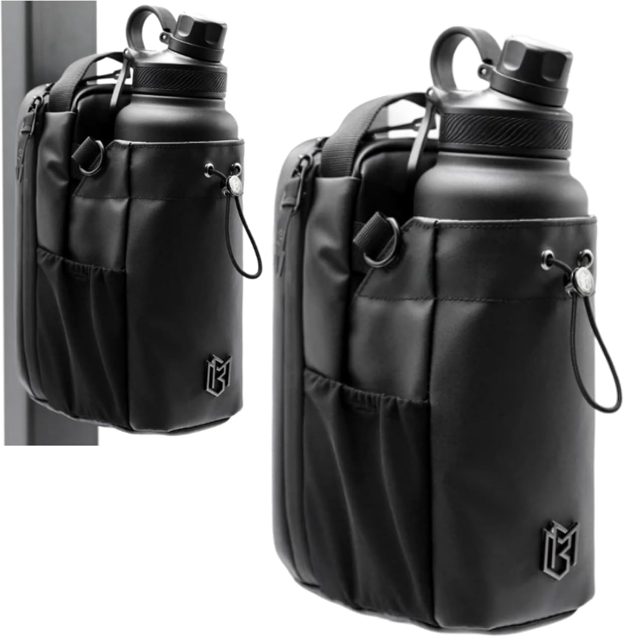 Magnetic Gym Bag and Bottle Holder | Tactical Crossbody Sling Fitness Organizer with AirTag Pocket & Key Clasp | Multi-Pocket Steel Mount Pouch