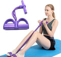 4-Tube Pedal Resistance Band for Home Workout & Tummy Toning