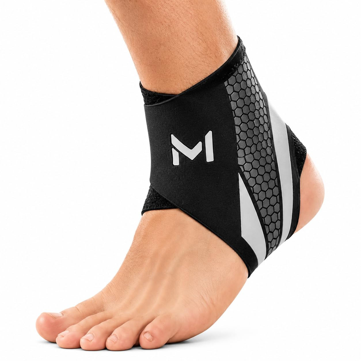 FlexiGuard Ankle Support Brace Compression Sleeve | Adjustable Elastic Cross Straps Format | Breathable Sports Protective Foot Wrap for Men Gym Running Pain Relief