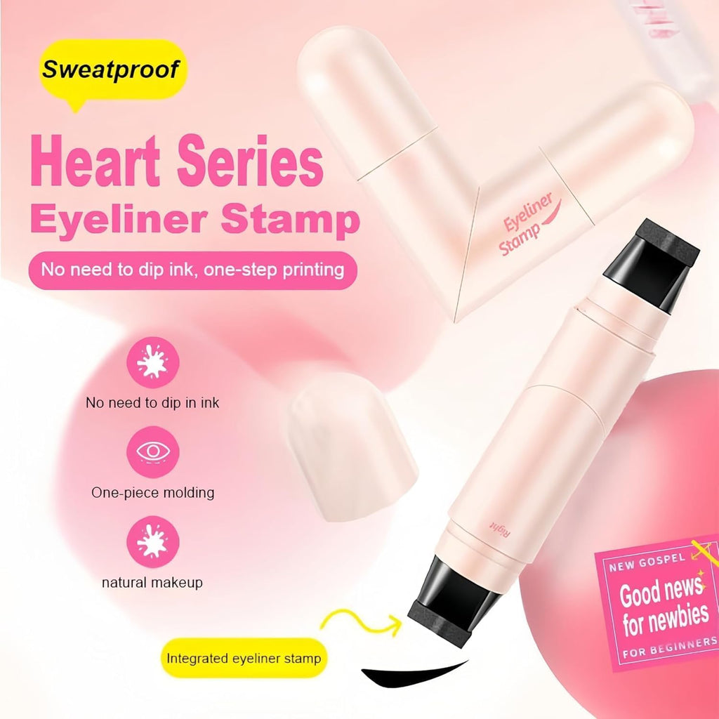 Starlight Wing | 2-in-1 Winged Eyeliner Stamp & Liquid Liner Pen | Waterproof Smudge-Proof Matte Black Format | Perfect Winged Cat Eye Makeup Tool