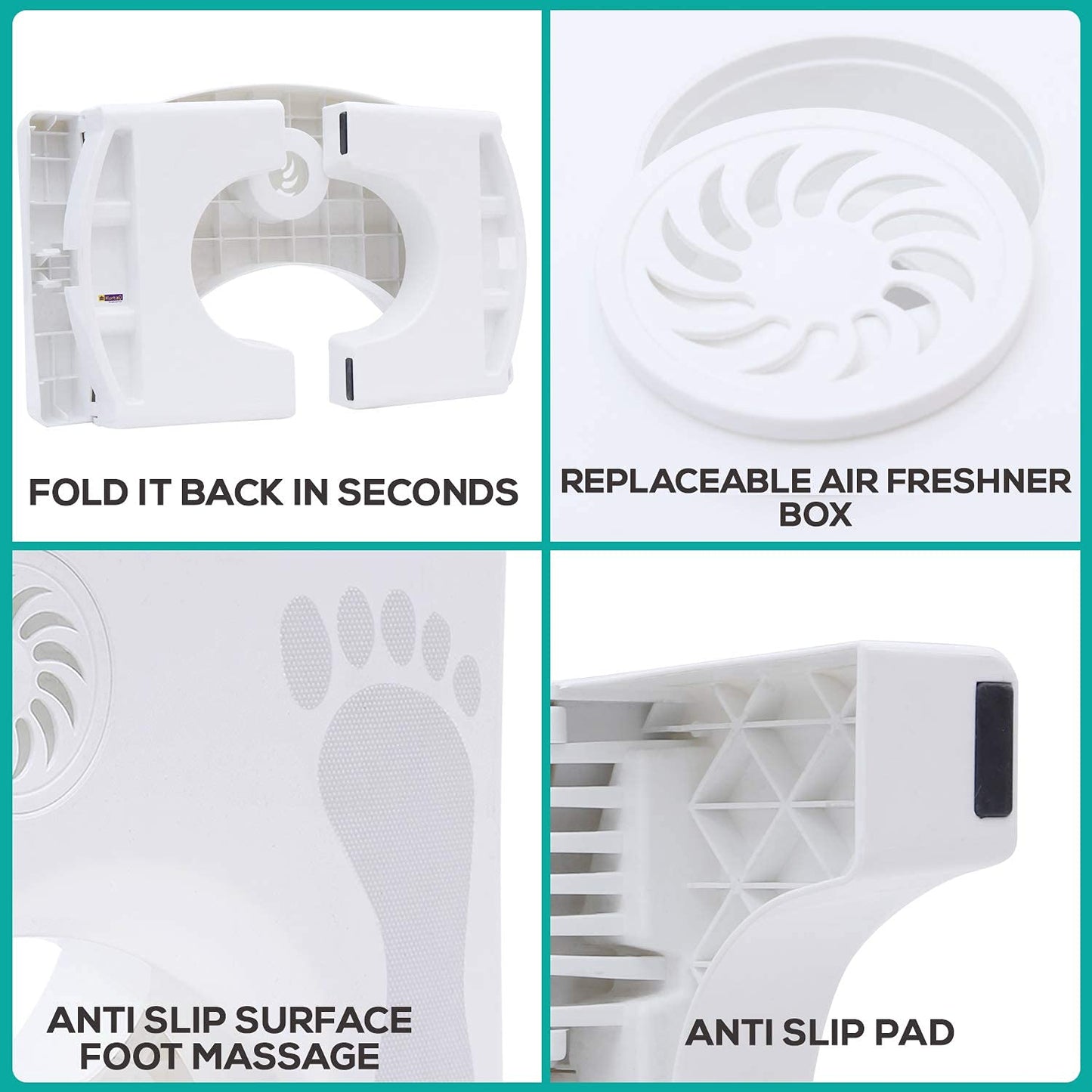 Foldable Bathroom Toilet Stool for Natural Posture