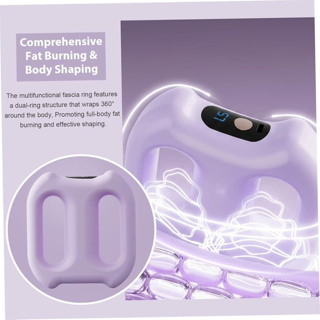 Electric Fascia Massager Ring | Cordless Dual-Motor Vibration Belt with Heat Therapy | 5 Intensity Levels & 3 Modes Body Shaping Device