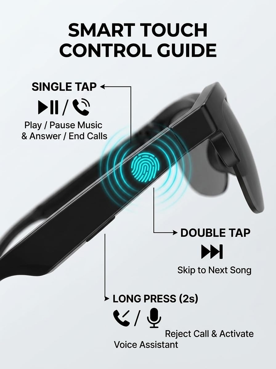 Wireless Bluetooth Sunglasses - Smart Audio Eyewear with HiFi Dual Speakers