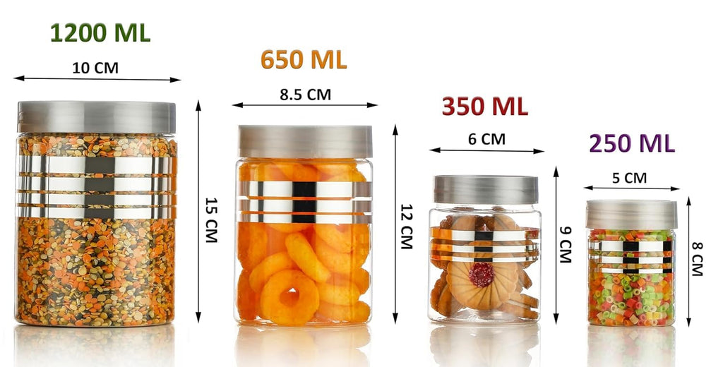 Premium Silver Line Airtight Kitchen Jar & Container Set (Pack of 24)