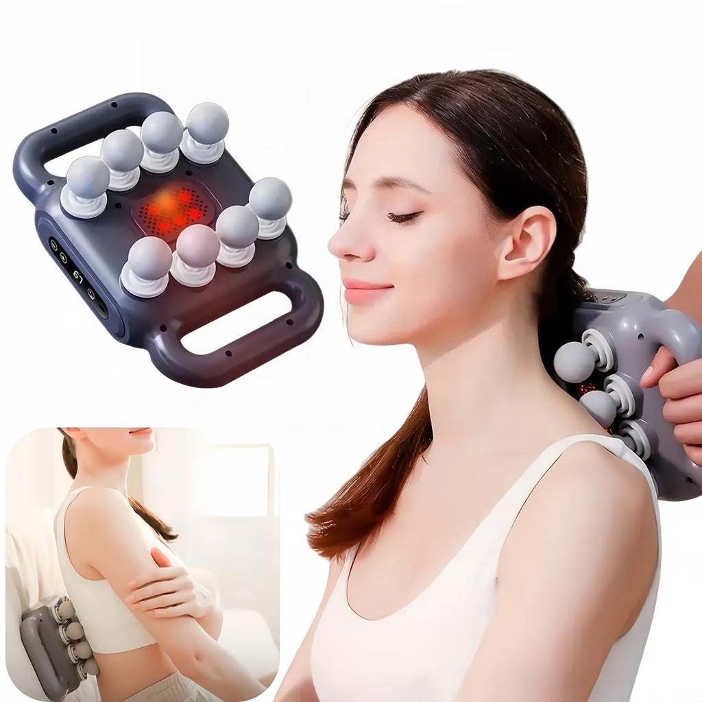 8-Headed Massager Gun - LCD Full Body Fascia Muscle Massager