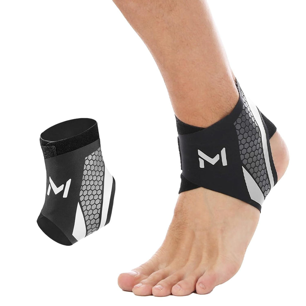 FlexiGuard Ankle Support Brace Compression Sleeve | Adjustable Elastic Cross Straps Format | Breathable Sports Protective Foot Wrap for Men Gym Running Pain Relief