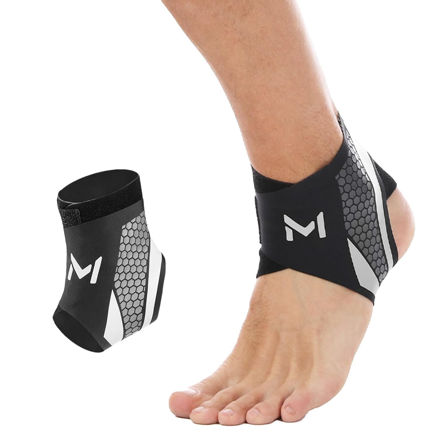FlexiGuard Ankle Support Brace Compression Sleeve | Adjustable Elastic Cross Straps Format | Breathable Sports Protective Foot Wrap for Men Gym Running Pain Relief