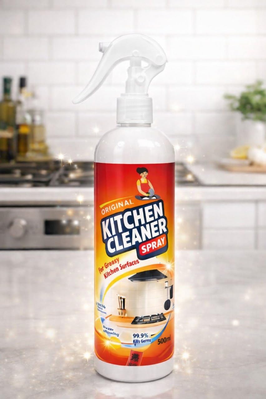 CleanoMax Degreaser Kitchen Cleaner Spray | Heavy Duty Oil and Tough Grease Stain Remover for Chimney Stove Exhaust Fan | 500ml