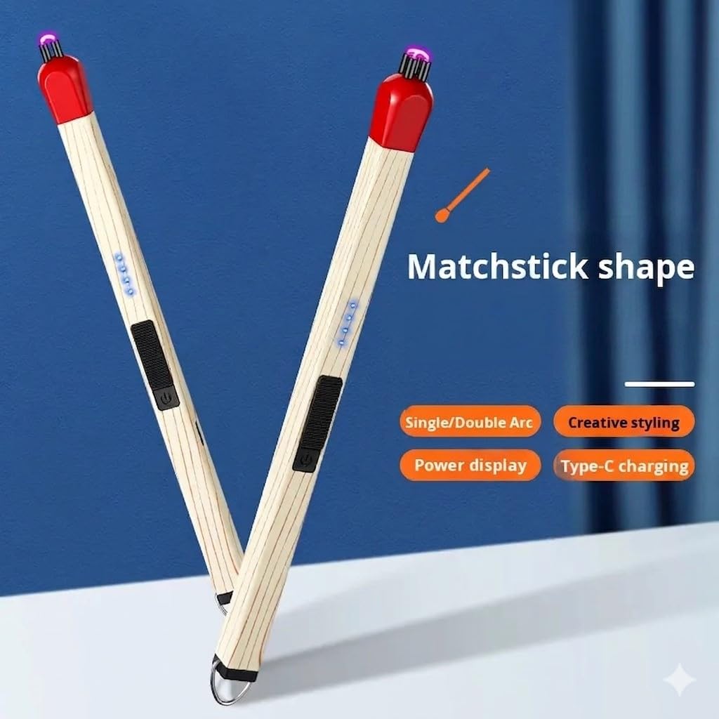 Electric Matchstick Lighter - Windproof USB Arc Igniter for Kitchen & Candles