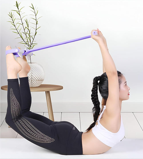 4-Tube Pedal Resistance Band for Home Workout & Tummy Toning