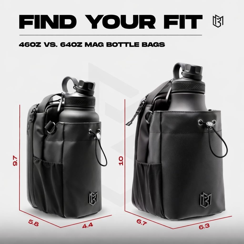 Magnetic Gym Bag and Bottle Holder | Tactical Crossbody Sling Fitness Organizer with AirTag Pocket & Key Clasp | Multi-Pocket Steel Mount Pouch