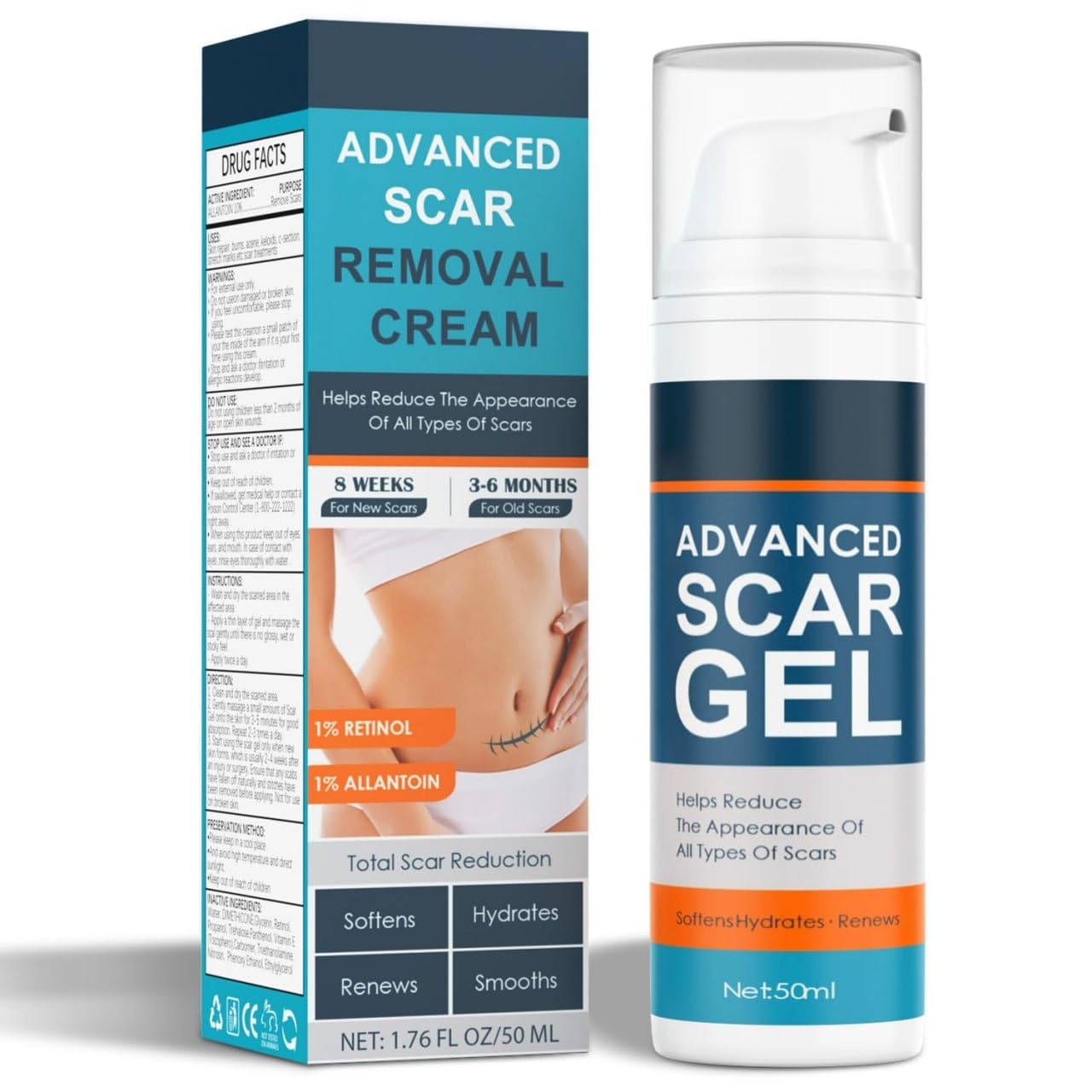 Advanced Scar Gel for Face & Body - Scar Reduction & Skin Renewal (50ml)