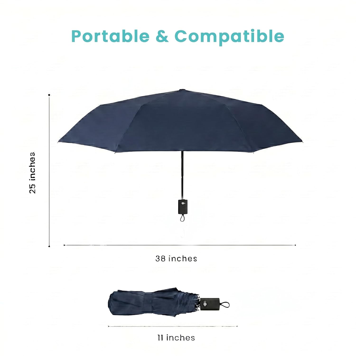 Premium Foldable UV Protection Umbrella for Sun & Rain (Compact & Windproof)