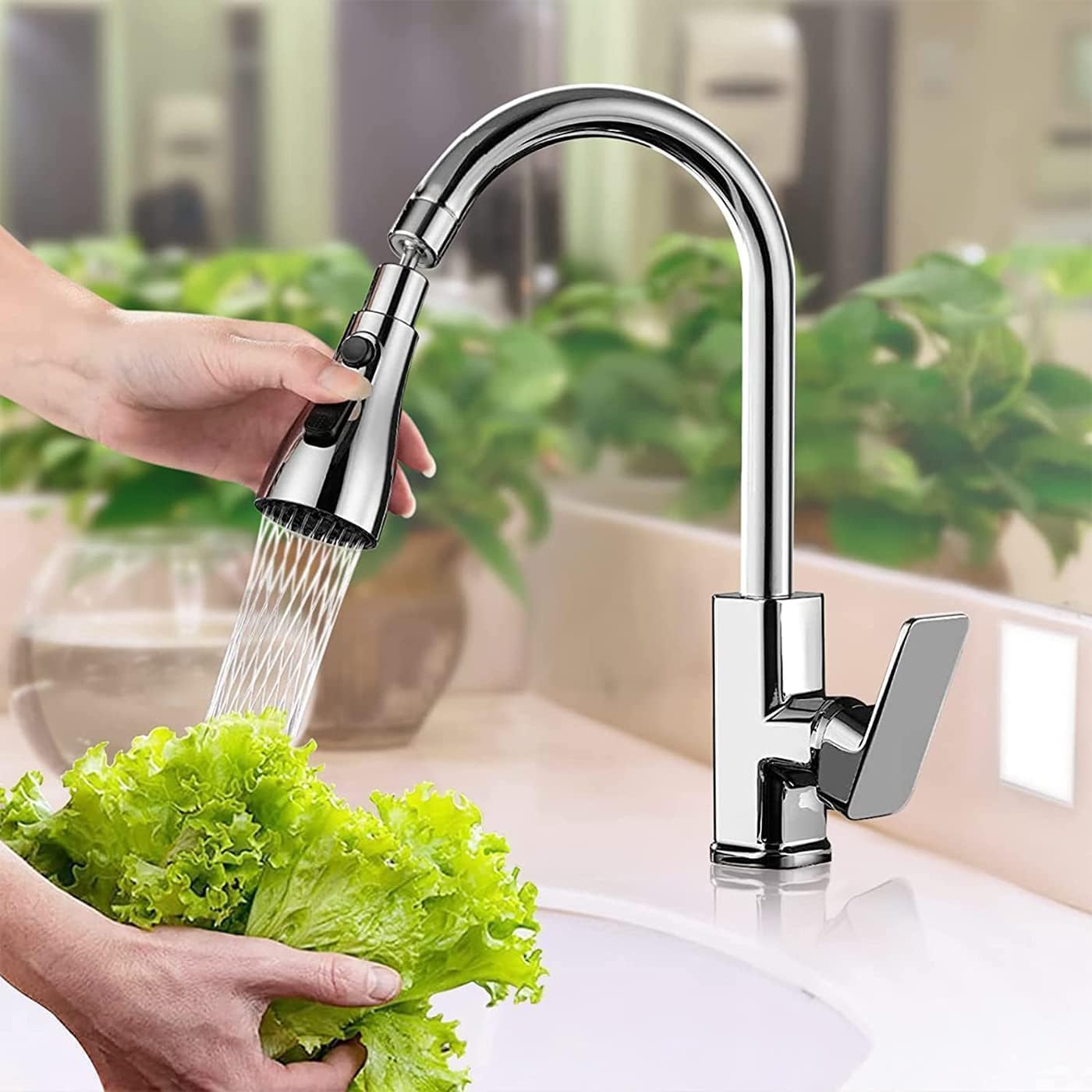 360° Rotating Kitchen Tap Extender with 3 Water Flow Modes