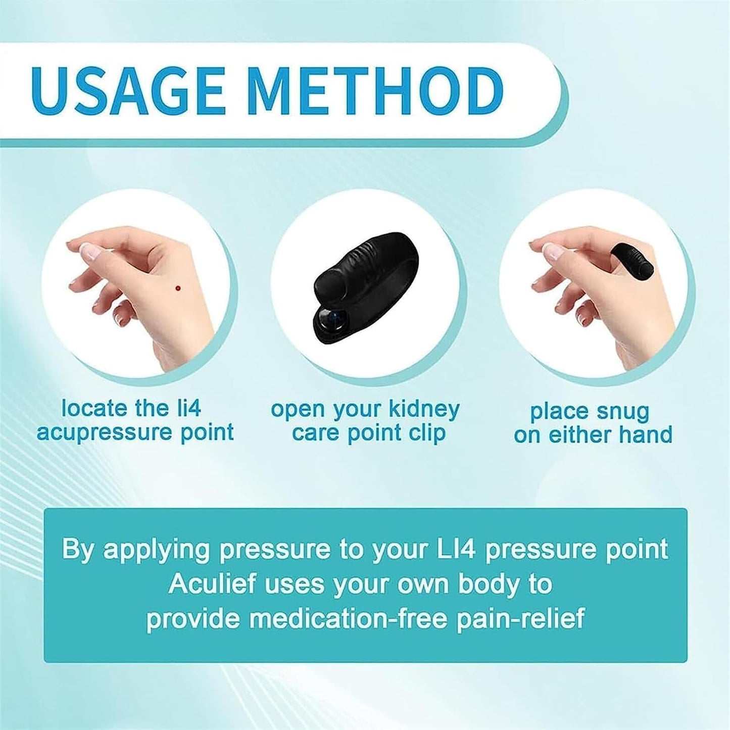 Acupressure Relief Hand Clip (Pack of 2)