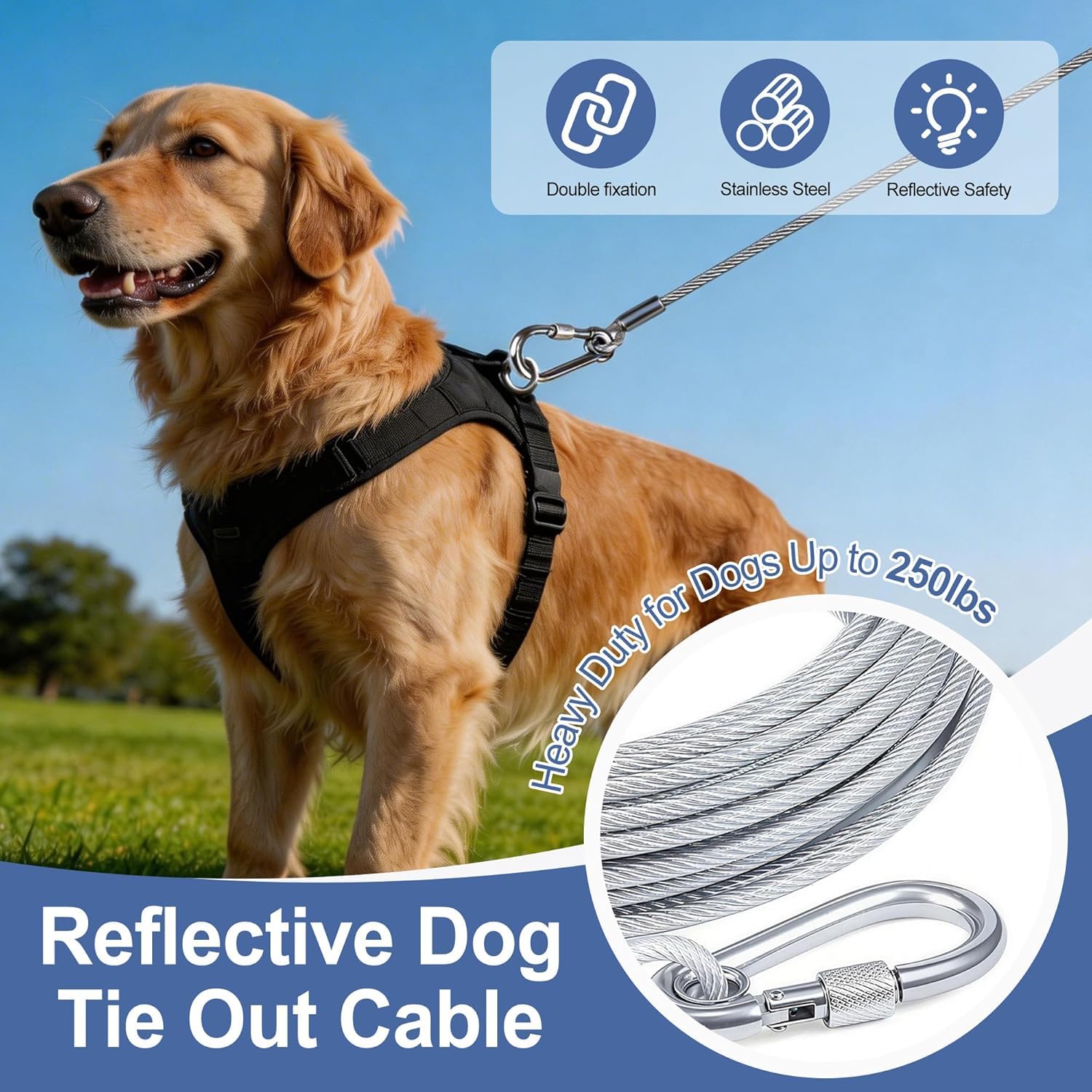 Heavy-Duty Stainless Steel Clothes Drying Rope with Lockable Hooks (10 Meter)