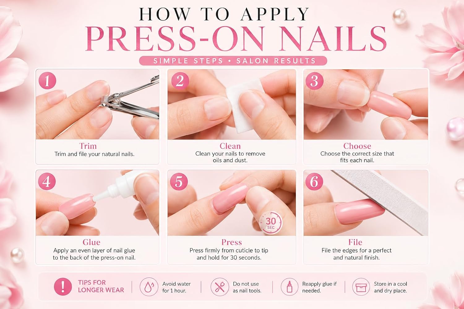 576pcs Press-On Nails Set | 24 Trendy Colors Full Cover Glossy Fake Nails with Organizer Box | Premium ABS Flexible Reusable Nail Extensions Kit