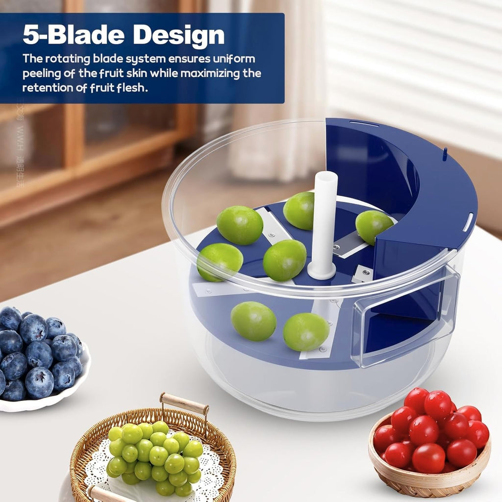 Electric Garlic and Fruit Peeler Machine | Automatic 5-Blade Skin Remover with 1300mAh Rechargeable Battery | 50W High Power Quick Peeling Tool