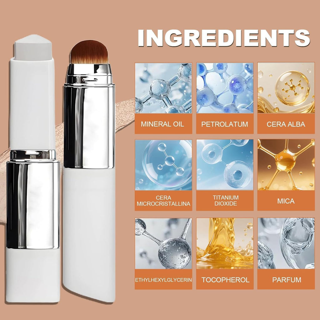 Silk Fusion Cream | Color Changing Foundation Stick with Built-in Brush | Easy Twist-Up Format | Flawless Tone-Matching Complexion