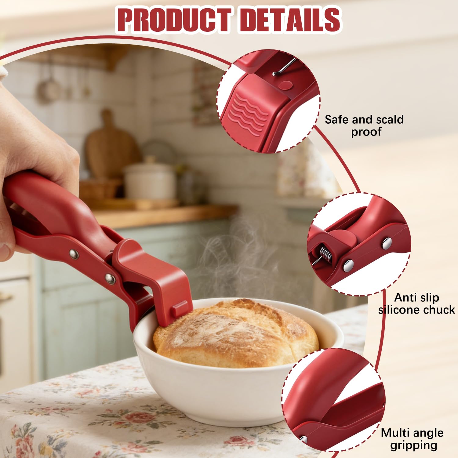 Anti-Scald Hot Dish and Bowl Gripper Clip for Kitchen