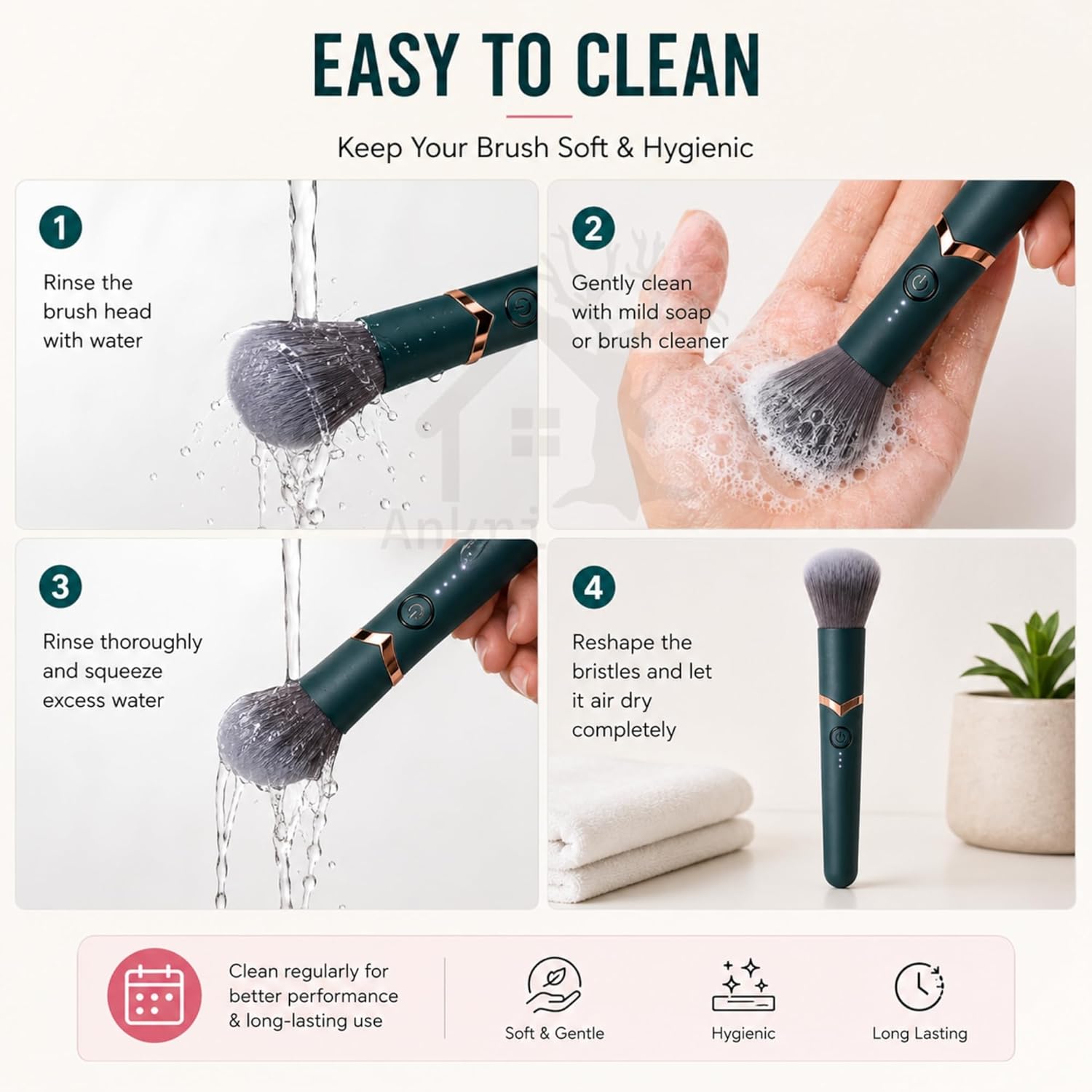 Electric Makeup Brush | Automatic High-Frequency Vibration Blending Tool | Type-C Rechargeable Liquid Foundation & Powder Blender