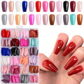 576pcs Press-On Nails Set | 24 Trendy Colors Full Cover Glossy Fake Nails with Organizer Box | Premium ABS Flexible Reusable Nail Extensions Kit