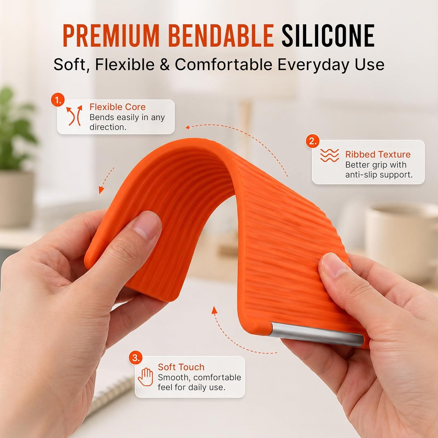 Flexible Silicone & Aluminum Phone & Tablet Stand