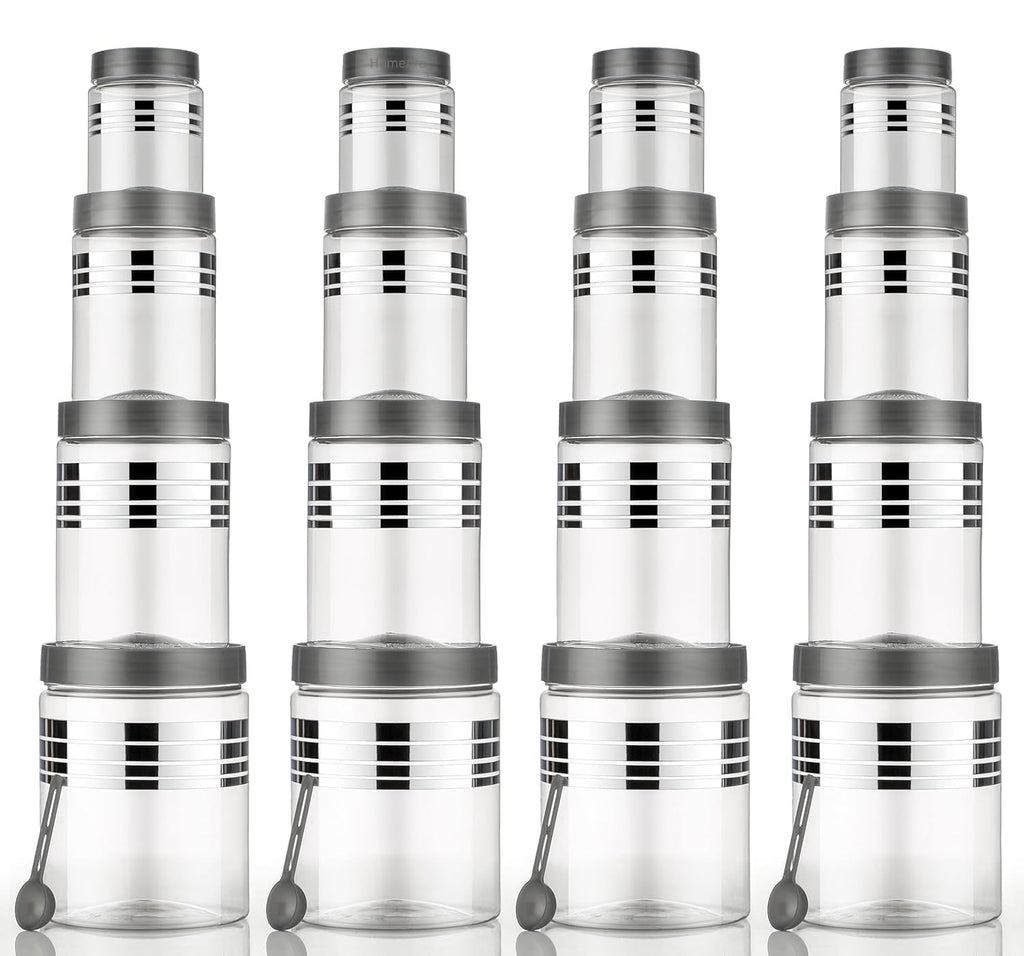 Premium Silver Line Airtight Kitchen Jar & Container Set (Pack of 24)