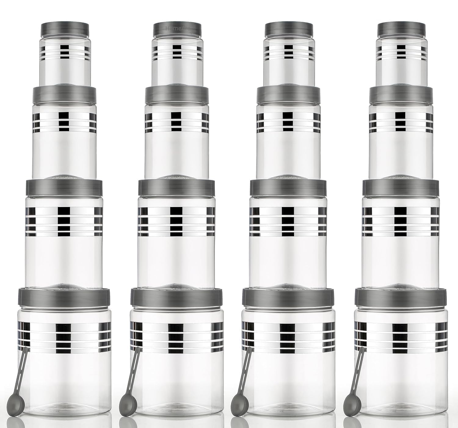 Premium Silver Line Airtight Kitchen Jar & Container Set (Pack of 24)