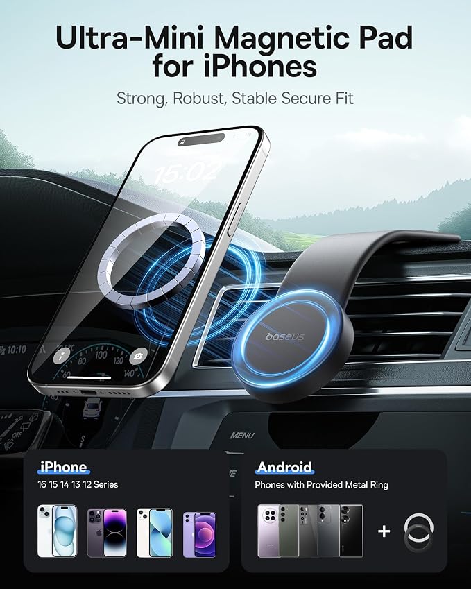 Magnetic Car Phone Holder - Baseus Ultra-Mini Flexible Mount