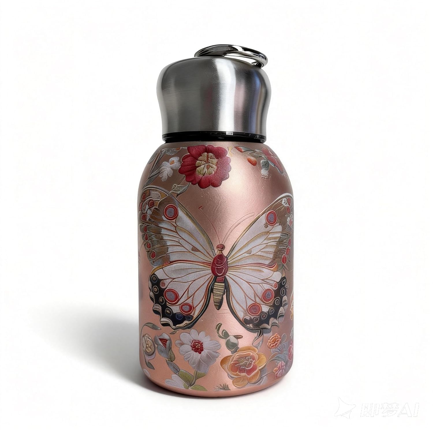 Butterfly Mini Water Bottle | Small Portable Stainless Steel Vacuum Insulated Tumbler Cup | Double Wall Leakproof Hot & Cold Thermal Flask for School Office