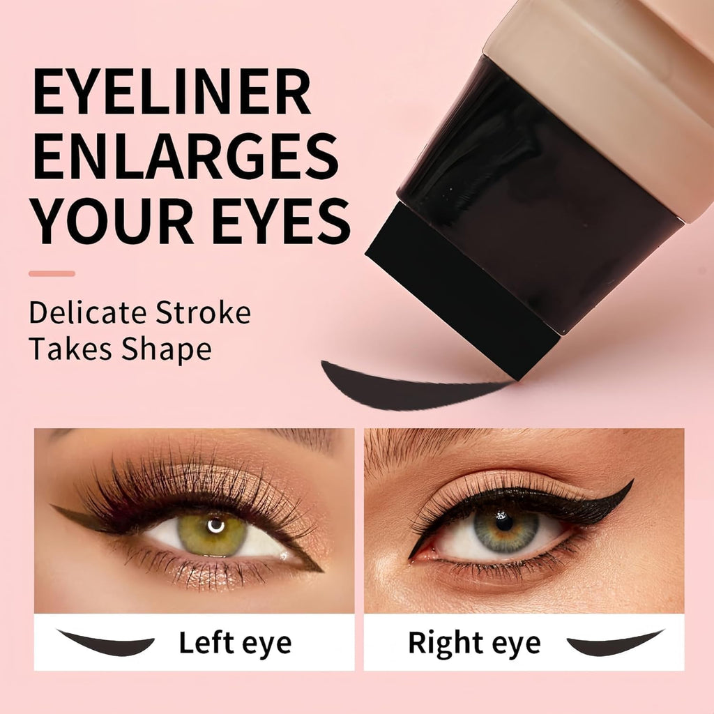 Starlight Wing | 2-in-1 Winged Eyeliner Stamp & Liquid Liner Pen | Waterproof Smudge-Proof Matte Black Format | Perfect Winged Cat Eye Makeup Tool