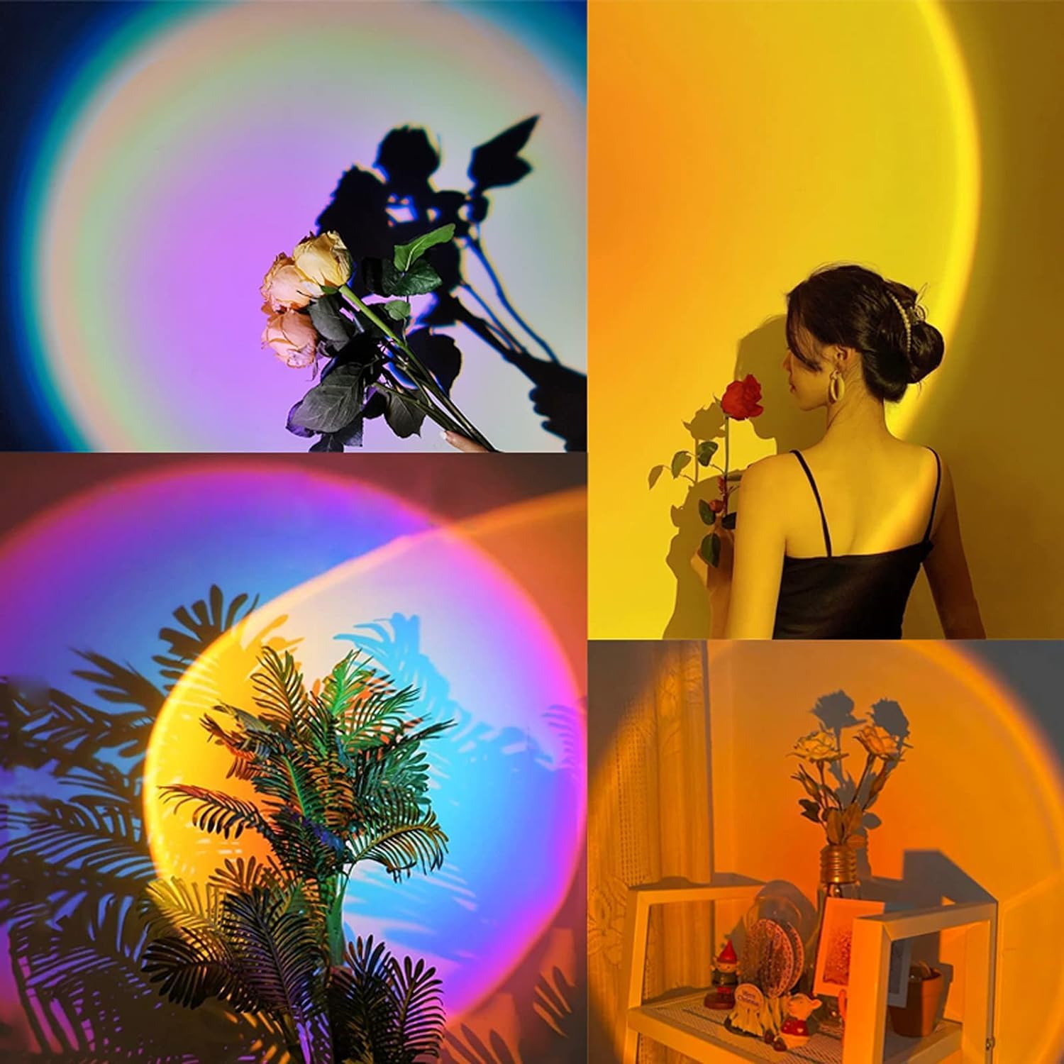 16-Color RGB Sunset Projector Lamp for Aesthetic Photos, Videos and Decor