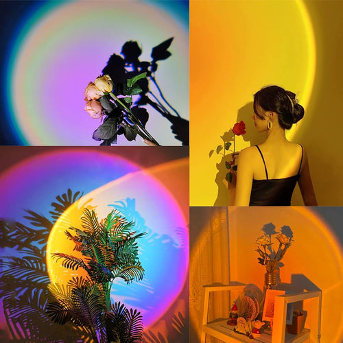 16-Color RGB Sunset Projector Lamp for Aesthetic Photos, Videos and Decor