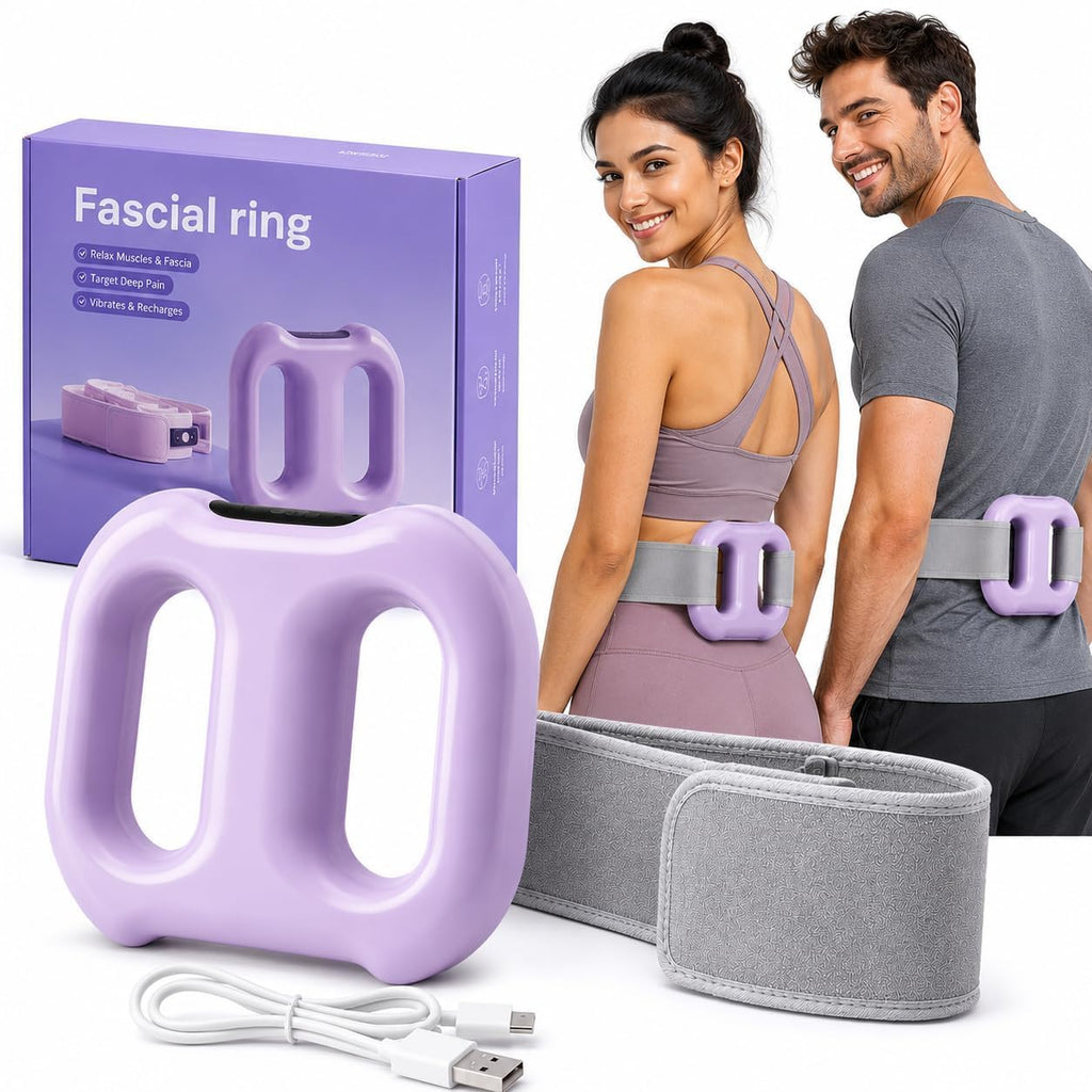 Electric Fascia Massager Ring | Cordless Dual-Motor Vibration Belt with Heat Therapy | 5 Intensity Levels & 3 Modes Body Shaping Device