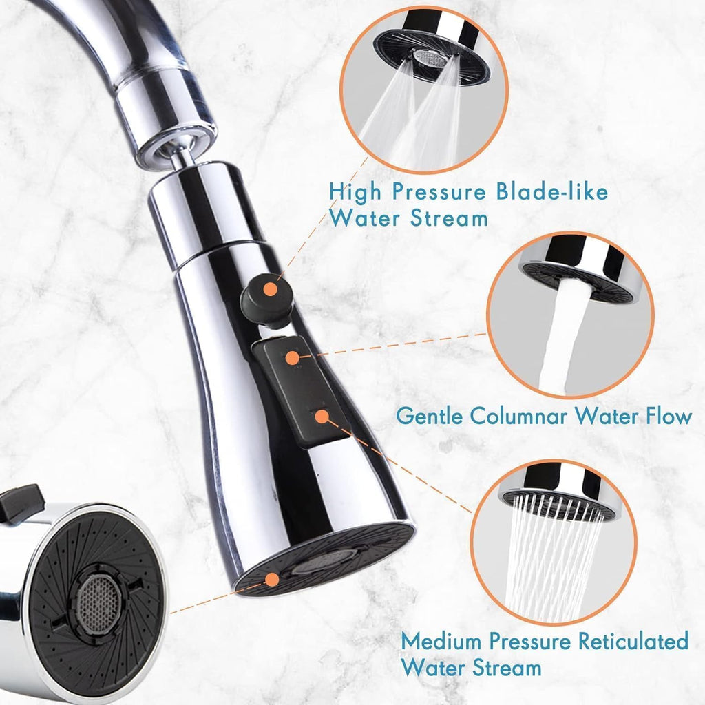 360° Rotating Kitchen Tap Extender with 3 Water Flow Modes