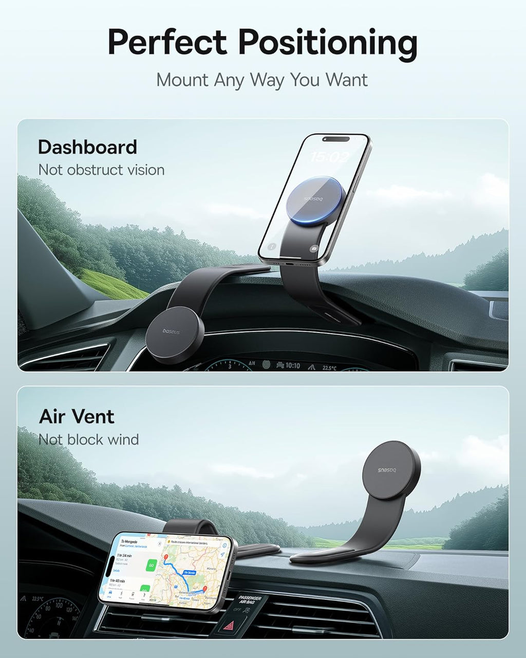 Magnetic Car Phone Holder - Baseus Ultra-Mini Flexible Mount