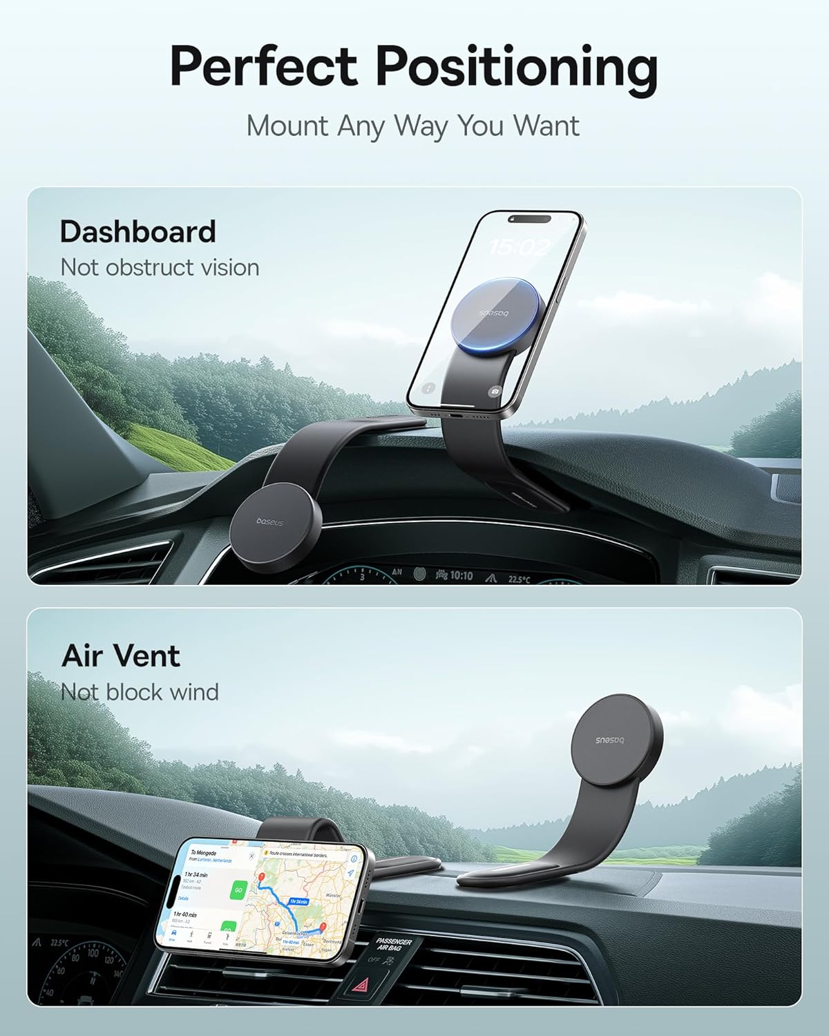 Magnetic Car Phone Holder - Baseus Ultra-Mini Flexible Mount