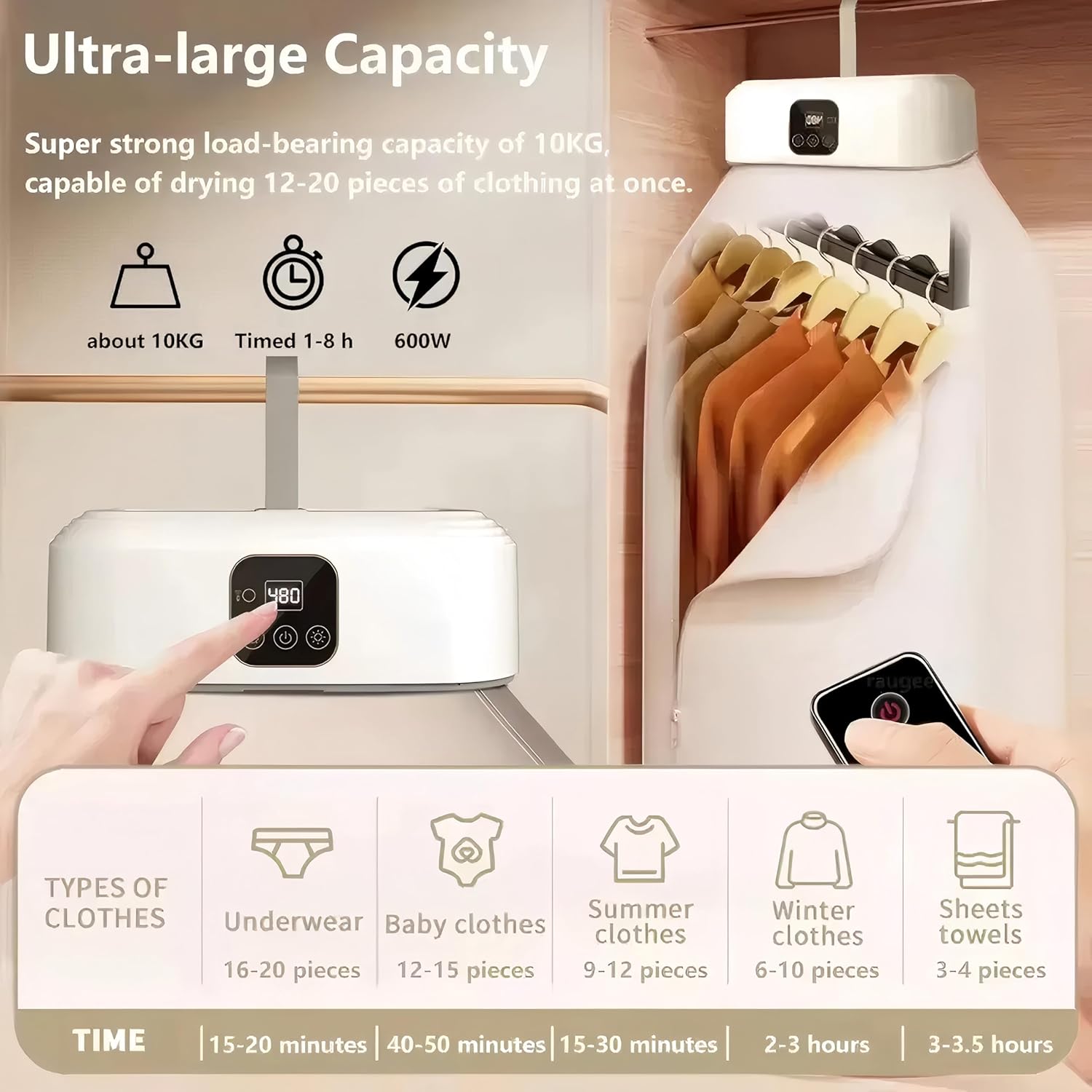 Portable Electric Clothes Dryer Machine with UV Sterilization